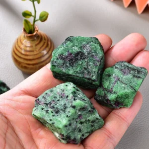 Healing Ruby Zoisite Rough Stones - Natural Heart Chakra Crystals for Stress Relief & Vitality