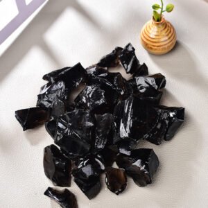 Natural obsidian crystal rough crushed stone diffuser stone aromatherapy stone crystal