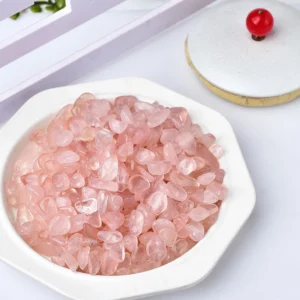 Natural Rose Quartz Chips - Premium Pink Crystal Raw Stones for Healing, Succulents, Fish Tanks & Reiki (100g)
