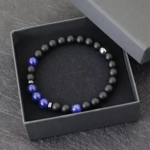 Crystal Vault 8mm Natural Stone Beaded Bracelet for Men & Women - Tiger Eye, Lapis Lazuli, Red Turquoise Healing Crystal Jewelry