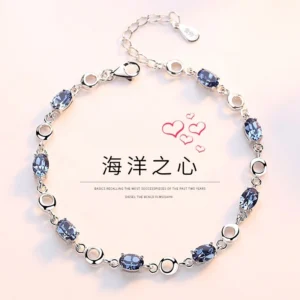 Luxury Plated Copper Crystal Bangle - Water Drop Heart of the Ocean SL67